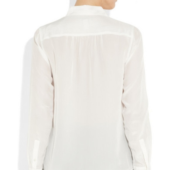 J. Crew Off White Silk Blythe Blouse w Pockets - Picture 3 of 8